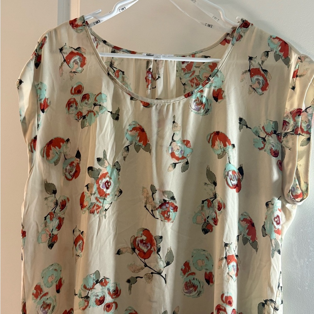 DR2 Cream Floral Women's Blouse